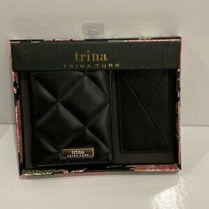 Trina Turk Black Quilted Wallet and Card Holder NWT